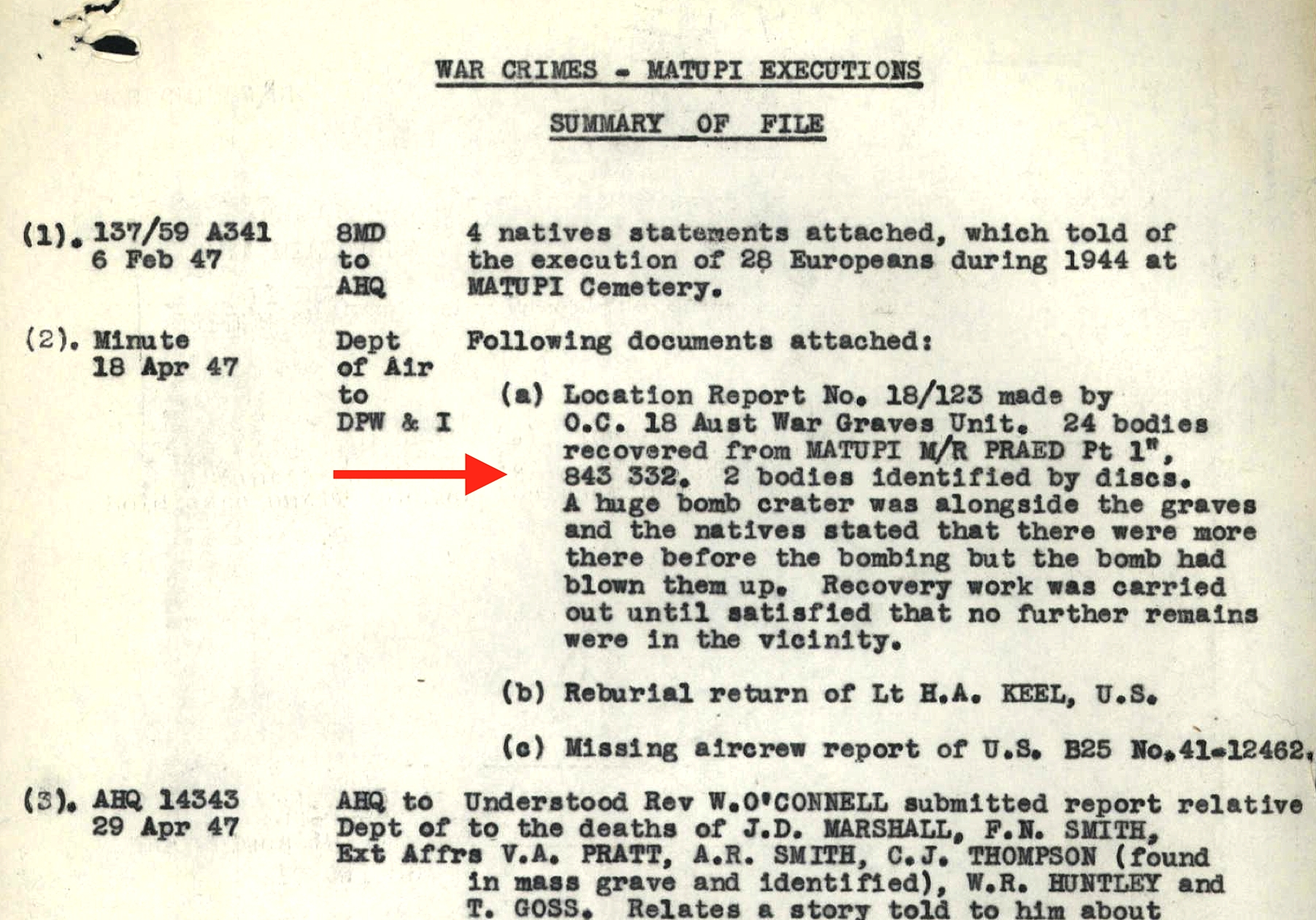 War Crimes – Summary of File